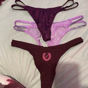 Victoria's Secret Burgundy and Lavender Panty Set